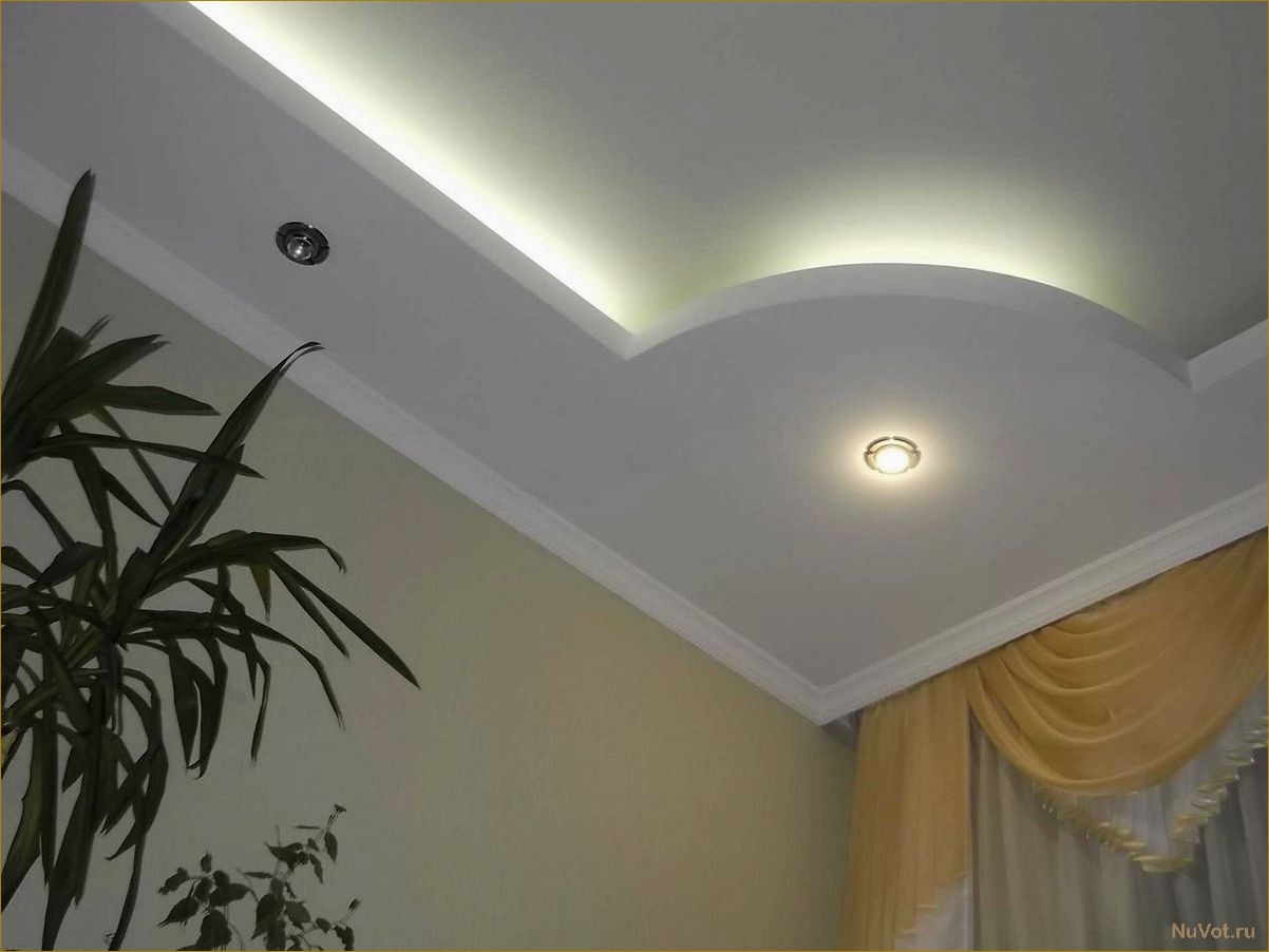 Подвесной двухуровневый потолок из гипсокартона с подсветкой