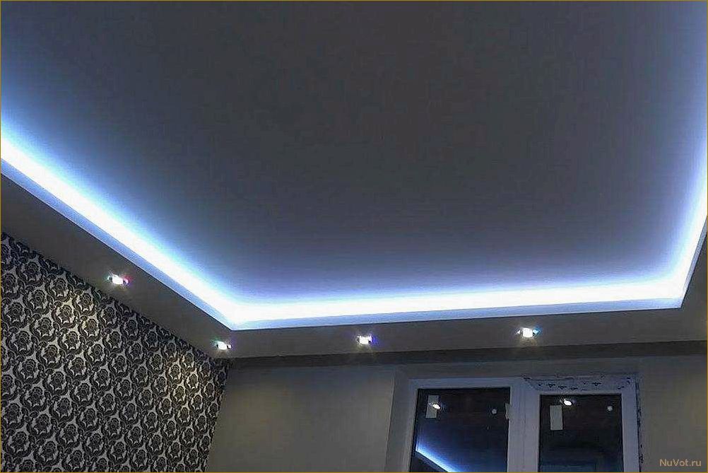 Подвесной двухуровневый потолок из гипсокартона с подсветкой